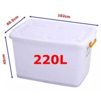 Thùng nhựa Duy Tân đa năng 220L - NO.853, có nắp, nhựa trắng đục - Hàng chính hãng