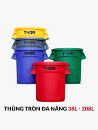 Thùng nhựa tròn đa năng THOR 38L/ 75L/121L/166L/ 208L thương hiệu Trust (không nắp)