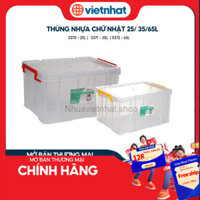 Thùng nhựa vuông 25L 35L 65L Nhựa Việt Nhật.Shop |T5370-71-72| An toàn, bền bỉ.