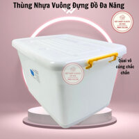 Thùng Nhựa Vuông Đựng Đồ Đa Năng Có Bánh Xe Việt Nhật 55L/ 75L/85L/90L