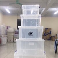 Thùng Nhựa Vuông Đựng Đồ Đa Năng Việt Nhật Trong Suốt 25L/ 35L/ 65L nhuavietnhat