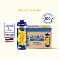 Thùng Nước ép Xoài và Nho Chabaa - 12 Hộp 1L
