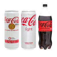 Thùng nước ngọt Coca Cola Light/Plus/Zero Sugar 24 lon 320ml/ 12 chai 1.5L