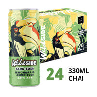 Thùng nước soda chanh xả lemongrass lemon WildSIDE 330ml (24 Lon)