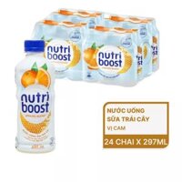 Thùng nước sữa trái cây vị cam Nutri Boost chai 297ml (24 Chai)