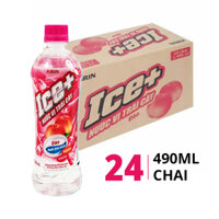 Thùng nước trái cây Ice+ vị đào Kirin 490ml (24 chai)