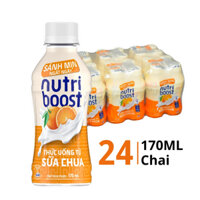 Thùng nước uống từ sữa chua vị cam Nutri Boost chai 170ml (24 Chai)