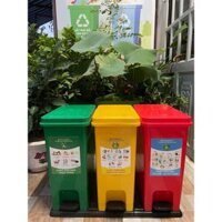 Thùng Phân Loại Rác 03 Ngăn (Thùng rác nhựa 3 ngăn 60 lít)