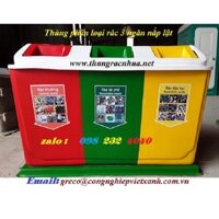 Thùng phân loại rác 3 ngăn