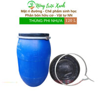 Thùng phi nhựa 120 lít, dùng đựng nước, ủ cỏ, ủ thức ăn cho vật nuôi