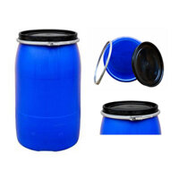 Thùng phi nhựa 220L loại có Nắp Đai/ Nguyên liệu: HDPE nguyên sinh/ Mới 90%/Thùng phi nhựa chứa nước,đựng nước