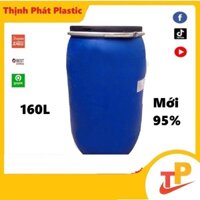 Thùng Phi Nhựa, Thùng Phuy 160L Cũ Màu Xanh, Thùng Phuy Nhựa, Thùng Chứa Nước
