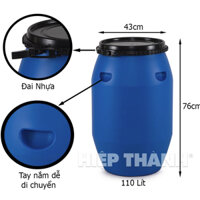 THÙNG PHUY NHỰA 120L - HIỆP THÀNH- ĐỰNG NƯỚC SẠCH ( PHUY MỚI )