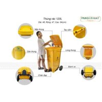 THÙNG RÁC 120 LÍT - CÓ CHÂN ĐẠP MỞ NẮP ( Loại 1 - nhựa Nguyên Sinh )