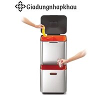 Thùng Rác 2 Ngăn Joseph Joseph 30060, Không Bám Vân Tay, Dung Tích 60L, Nhập Đức, giadungnhapkhau19