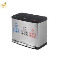 Thùng rác 3 ngăn chân đạp tiện lợi
