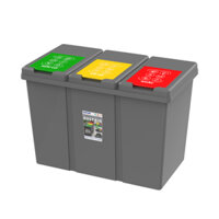 Thùng rác 3 ngăn nắp lật duy tân