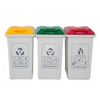 Thùng rác 3 ngăn phân loại 60 lít