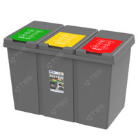 Thùng Rác 3 Ngăn Phân Loại Rác 180 Lít