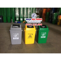 Thùng rác  60L push  3 MÀU XÁM , XANH , VÀNG