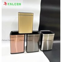 Thùng rác 8L inox phủ nano không nắp, chống gỉ sét - chống vân tay, thùng rác khách sạn, thùng rác 2 lớp cao cấp