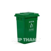Thùng rác 90 lít Nắp Kín màu rêu 3 sao nhựa hiệp thành (giao nhanh 2h)