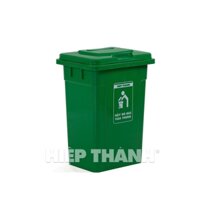 Thùng rác 90 lít Nắp Kín màu rêu 3 sao nhựa hiệp thành
