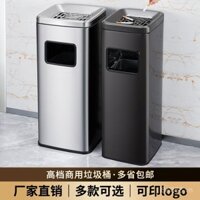 Thùng rác bằng thép không gỉ cho sảnh khách sạn, giá đỡ tàn thuốc với gạt tàn, khu vực hút thuốc ngoài trời, lối vào thang máy thẳng đứng