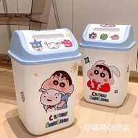 Thùng Rác Có Nắp Đậy Dung Tích Lớn In Hoạt Hình Shin-Chan Dễ Thương
