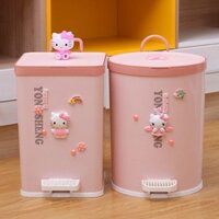 Thùng Rác Có Nắp Đậy Hình Hello Kitty Xinh Xắn