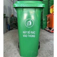 Thùng rác công cộng 120L màu xanh