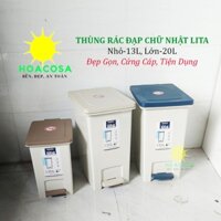 Thùng Rác Đạp Chữ Nhật 13L, 20L Lita Nhựa Hiệp Thành- Có Ruột, Màu Đẹp, Hiện Đại, Tiện Dụng- Đô Gia Dụng Hoacosa.