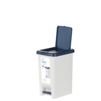 Thùng rác đạp chữ nhật Hiro 10L - trắng xanh đậm