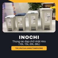 Thùng rác đạp chữ nhật Inochi Hiro 10L-15L-20L-30L - 10L - Xanh đậm