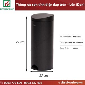 Thùng rác đạp tròn lớn Fitis RPL1-903 15L