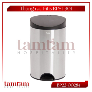 Thùng rác đạp tròn nhỏ Fitis RPS1-901 inox mờ 12L
