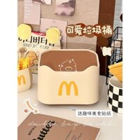 Thùng rác để bàn dễ thương có nắp cho phòng ngủ, đầu giường, thùng rác mini văn phòng dung tích lớn