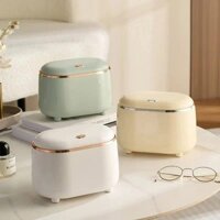 Thùng rác để bàn Mini Beishan có nắp, Thùng rác loại ép nhựa sang trọng nhẹ cho phòng tắm, văn phòng, phòng ngủ, phòng khách