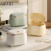 Thùng rác để bàn Mini, Nắp thùng rác Mini chống nước, Loại ép có thể tháo rời dễ thương Tấm lót chống trượt Thùng rác nhựa Vanity