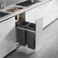 Thùng rác đôi gắn cánh kéo âm tủ Grandx XW.D30MD