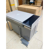 Thùng rác đôi thông minh gắn cánh kèm ray trượt lắp tủ bếp Grob GR-40M dung tích 36L gắn cánh 400mm