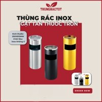 Thùng Rác Gạt Tàn , Thùng Rác Gạt Tàn Thuốc , Thùng Rác Inox Có Gạt Tàn Thuốc Lá Tròn