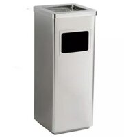 Thùng Rác Gạt Tàn Thuốc Hình Vuông Inox