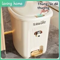 Thùng Rác Gia Đình Thùng Rác Có Nắp, Thùng Rác Phòng Tắm Bằng Nhựa 10 / 15 / 20L Có Bàn Đạp Chân