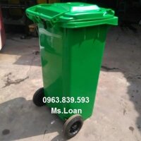 Thùng rác hdpe 120L màu xanh lá, thùng đựng rác sinh hoạt, thùng rác hộ gia đình