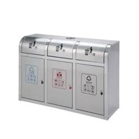 Thùng rác inox 3 ngăn, thùng rác công cộng ngoài trời bền đẹp