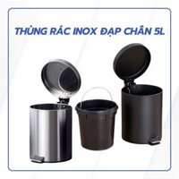 Thùng rác inox 5L đạp chân nhà vệ sinh, bếp cao cấp