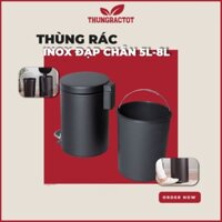 Thùng Rác Inox 5L Màu Đen