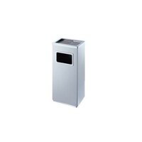 Thùng Rác Inox Có Gạt Tàn Hình Vuông Lưới Vuông (B-067)