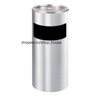Thùng rác inox có gạt tàn thuốc cao cấp